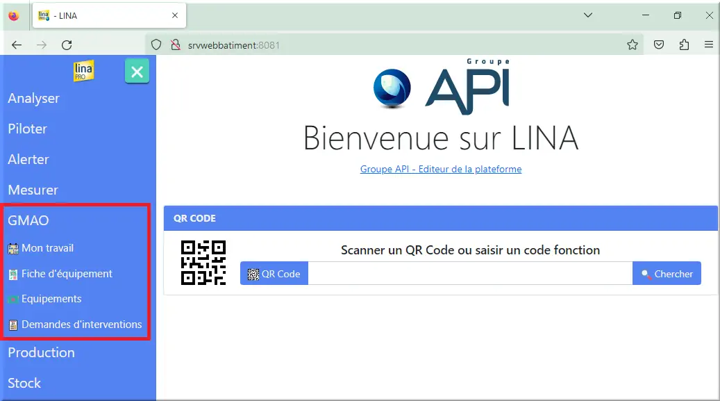 Partie GMAO Lina Web