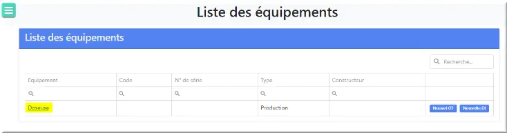 Section Équipement